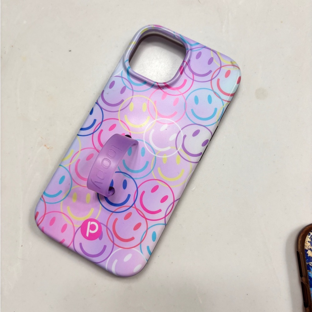 Loopy Case Purple and Pink iPhone Case with Smiley Design